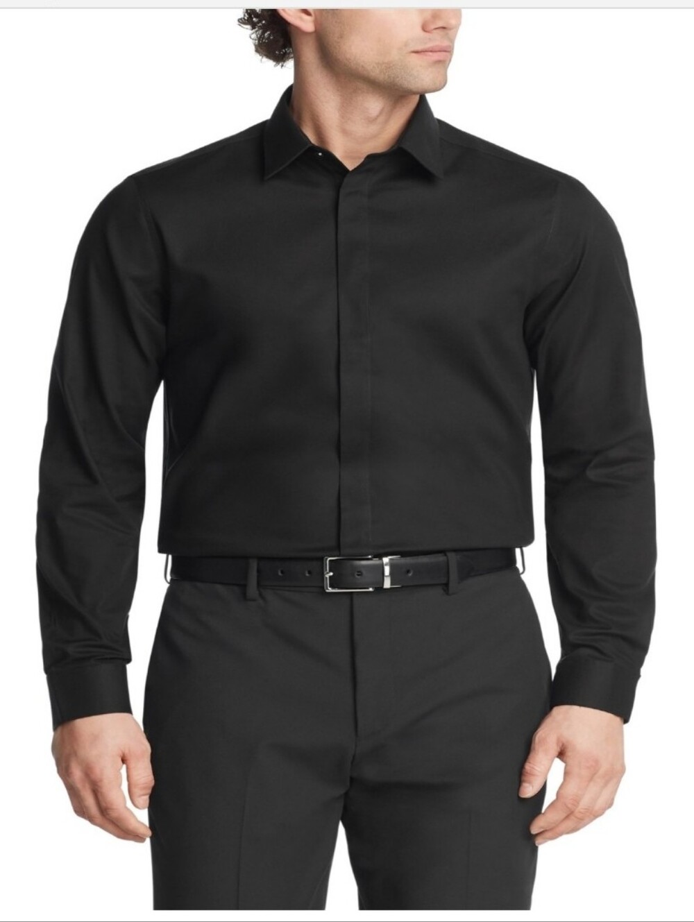 Calvin Klein 33K5856 Dress Shirt Men's Black Stretch Button up FTS136 NWT